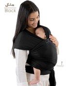 تصویر آغوشی پارچه‌ای مشکی مدل استاندارد | ۱۰۰٪ پنبه، ضد حساسیت،مناسب از بدو تولد تا 17 کیلو 