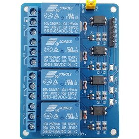 تصویر ماژول رله چهار کانال 5V 