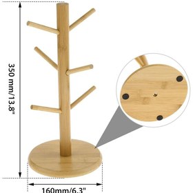 تصویر استند لیوان آویز بامبو Bamboo Hanging Cup Stand