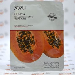 تصویر ماسک صورت ورقه ای پاپایا زوزو وزن 30 گرم ZOZU ZOZU PAPAYA COLLAGEN ESSENSE MASK