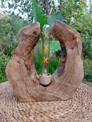 تصویر چراغ خواب چوب گردو خاص و لاکچری 