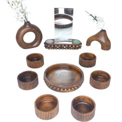 تصویر هفت سین پیاله مراکشی طرح چوب سنگ مصنوعی | تولید کرج لند 