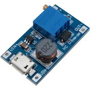 تصویر ماژول افزاینده ولتاژ MT3608 با ورودی میکرو USB و جریان ۲ آمپر 