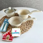 تصویر سرویس قابلمه گرانیتی 4 پارچه نوزاد مدل دیاکو کرم عروس Aroos 