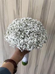 تصویر دسته گل عروس گرد با ژیپسوفیلا - قابل تغییر به بزرگتر gypsophila bridal bouquet