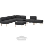 تصویر مبل راحتی 6 نفره مدل مدولار به همراه میز عسلی ایکیا مدل IKEA LILLEHEM رنگ خاکستری تیره گانارد 