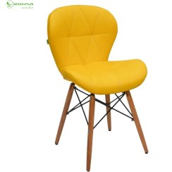 تصویر صندلی غذاخوری ناهارخوری پایه کوتاه اپن زین اسبی پارچه ای - کرم 