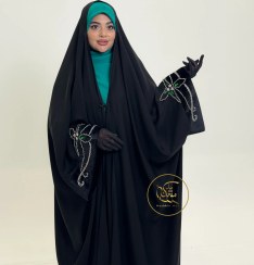 تصویر چادر یاسمین جواهر دوزی سوسن با سنگ‌های OMAX 