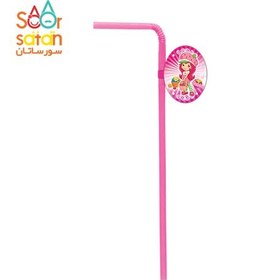 تصویر نی نوشیدنی تم تولد توت فرنگی 