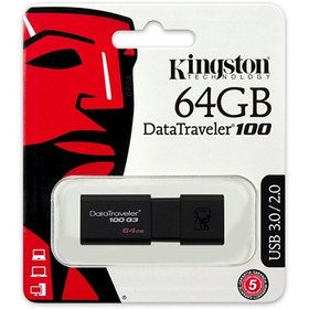تصویر فلش مموری کینگستون مدل دی تی 100 با ظرفیت 64 گیگابایت ا DT100 G3 USB 3.0 Flash Memory 64GB DT100 G3 USB 3.0 Flash Memory 64GB