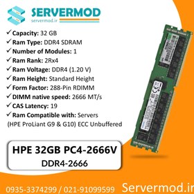 تصویر رم سرور HPE Memory 32G 2666V 