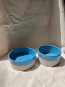 تصویر ست دو تکه کاسه ماگ سرامیکی آبی 