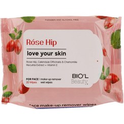 تصویر دستمال مرطوب رز هیپ بیول بیست عددی ( Biol Rose Hip remover wips 20 Pieces ) BIO'L