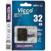 تصویر کارت حافظه microSDHC ویکومن مدل 533X کلاس 10 استاندارد UHS-I U1 سرعت 80MBps ظرفیت 32 گیگابایت به همراه خشاب 