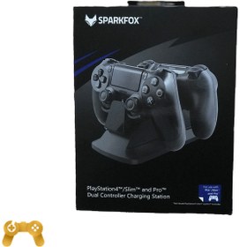 تصویر استند شارژ دسته بازی مدل DOBE SPARKFOX PS4 W60P190-03 PlayStation 4 Stand DOBE SPARKFOX PS4 W60P190-03