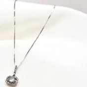 تصویر گردنبند آکوامارین آبکاری طلا سفید 