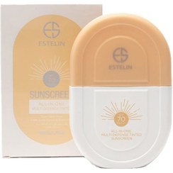 تصویر ضدآفتاب استلین رنگی روشن کننده پوست و ضدلک مولتی دیفنس 50 گرم Stelin sunscreen, skin lightening color and multi defense stain remover, 50 grams