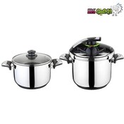 تصویر زودپز دوقلوی راسل زودپز استیل دوقلوی راسل زودپز دوقلوی راسل ترکیه زودپز دوقلوی R-155 راسل زودپز 5+7 لیتری راسل ترکیه High quality pressure cooker rasel R-155 made in turkye