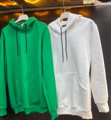 تصویر هودی زنانه کلاهدار دورس سایز ۴۸ رنگ سفید و سبز 