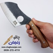 تصویر ساطور کوچک زنجان S3 مدل صربستانی تیغه فولادی و غلاف دار 