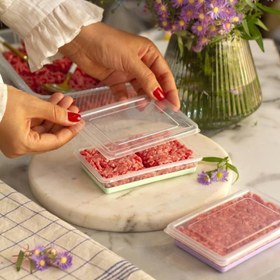 تصویر ظرف فریزری سیلیکونی بزرگ درب دار 