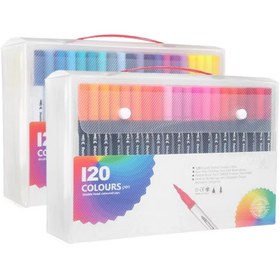 تصویر راپید براش 120 رنگ روان نویس نوک نمدی نوک براش و 0.4 میل پایه آب