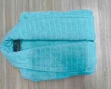 تصویر حوله تنپوش بچه گانه برق لامع مدل لوزان - فیروزه ای / 90 