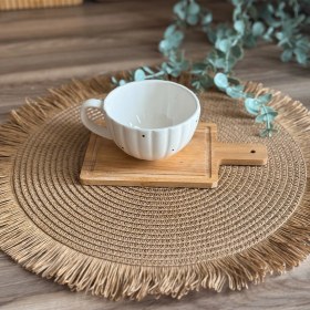 تصویر زیرلیوانی چوبی مستطیل 