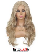 تصویر کلاه گیس زنانه مدل فارا رنگ دودی زیتونی با موی مصنوعی bonny-16 