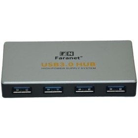 تصویر هاب 4 پورت USB 3.0 فرانت USB 3.0 4Port HUB Aluminium Shell w/Type-C adapter / Cabel 80Cm