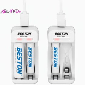 تصویر شارژر باتری بستون 2 تایی مدل Beston BST-C8001 - دارای micro USB Beston standard dual wall charger BST-C8001