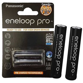 تصویر باتری نیم قلمی قابل شارژ پاناسونیک مدل eneloop pro-HR03 بسته دو عددی Panasonic eneloop pro-HR03 AAA Rechargeable Battery - Pack Of 2