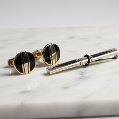 تصویر دکمه سر آستین و گیره کروات مدل Aktivitet 