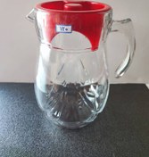 تصویر پارچ آب بلور درب قرمز 