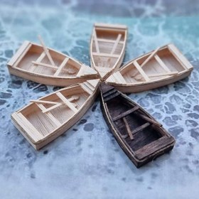 تصویر ماکت قایق چوبی 6cm 