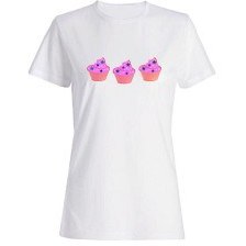 تصویر تی شرت نخی زنانه طرح کیک کد 5858 
