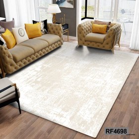 تصویر روفرشی کشدار مخمل رنگ سفید کرم ساده کد۴۶۹۸ - ۱۲متری 