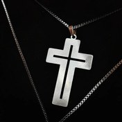 تصویر گردنبند استیل طرح صلیب 