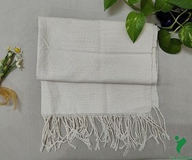 تصویر شال نخی سفید ساده 