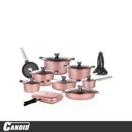 تصویر سرویس قابلمه 30 پارچه کاندید مدل اوشن رزگلد candid pot service 30 pieces model OCEAN rose gold