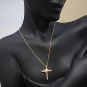 تصویر گردنبند صلیب نگین دار ysx کد140-1703 ا ysx jeweled cross necklace ysx jeweled cross necklace
