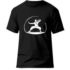 تصویر تیشرت کونگ فو فشن لاین Kung Fu 8 | مشکی/سفید 