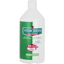 تصویر ژل شستشو دهنده و ضدعفونی کننده صورت و بدن 500میل هیدرودرم Hydroderm Septizone Anti Septic Face And Body Wash 500ml