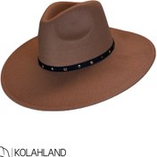 تصویر کلاه فدورا خاخامی اسپانیش کابوی فتر لبه پهن 10cm کدYP3 