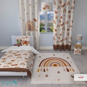 تصویر ست روتختی یک نفره طرح رنگین کمان و پروانه 