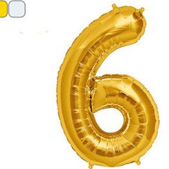 تصویر بادکنک فویلی طرح عدد 6 