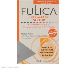 تصویر پن آنتی آکنه حاوی گوگرد فولیکا Anti Acne Sulfur Syndet Bar FULICA