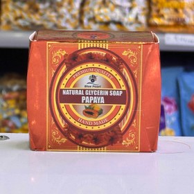 تصویر صابون گلیسیرین طبیعی دست ساز ۱۰۰ گرمی - پاپایا Natural glycerin soap
