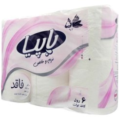 تصویر دستمال توالت 5 لایه پاپیا 6 رول Papia toilet 5 ply paper 6 rolls