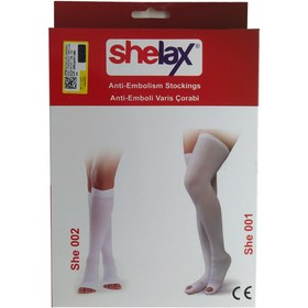 تصویر جوراب تد یا ضد آمبولی بالای زانو کد 001 شلاکس (SHELAX ترکیه) Anti embolism socks